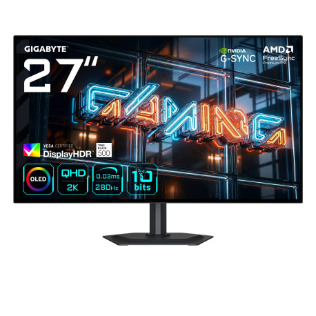 GIGABYTE MO27Q28GR Monitor Gaming WOLED Brillante 27” QHD - 2560 x 1440, 280Hz