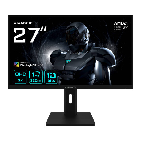 GIGABYTE G27Q3 Monitor Gaming 27” 2K QHD - 2560 x 1440, 320Hz, 1ms, 350 cd/m²