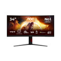 AOC G4 Gaming pantalla para PC 86,4 cm (34'') 3440 x 1440 Pixeles Negro, Rojo