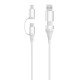 Ewent EC1076 cable USB USB 2.0 2 m USB A/USB C USB C/Lightning 0,48 Gbit/s 60 W Blanco
