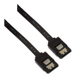 CABLE SATA III DATOS 6G CON ANCLAJES, NEGRO, 0.5 M NANO CABLE