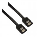 CABLE SATA III DATOS 6G CON ANCLAJES, NEGRO, 0.5 M NANO CABLE