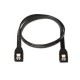 CABLE SATA III DATOS 6G CON ANCLAJES, NEGRO, 0.5 M NANO CABLE