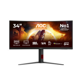 AOC G4 34'' CU34G4CA pantalla para PC 86,4 cm (34'') 3440 x 1440 Pixeles Negro, Rojo