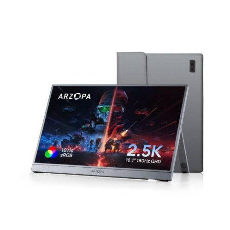 Arzopa Z3FC + SLEEVE Monitor portátil Gris 40,9 cm (16.1'') LCD 2560 x 1440 Pixeles