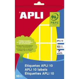 APLI - APLI 02754 etiqueta autoadhesiva Rectángulo Permanente Amarillo 128 pieza(s) - 02754