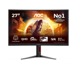 AOC G4 Gaming pantalla para PC 68,6 cm (27'') 2560 x 1440 Pixeles Negro, Rojo