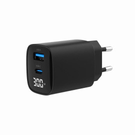 Gembird TA-UC-PDQC30LCD-BK-01 cargador de dispositivo móvil Smartphone, Reloj inteligente