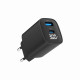 Gembird TA-UC-PDQC30LCD-BK-01 cargador de dispositivo móvil Smartphone, Reloj inteligente