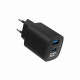 Gembird TA-UC-PDQC30LCD-BK-01 cargador de dispositivo móvil Smartphone, Reloj inteligente