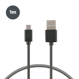 Contact Cable de carga y datos USB-A a Micro-USB 20 W, Carga rápida, 1 m, Negro