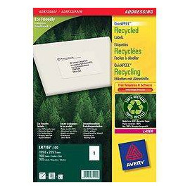 Avery QuickPEEL etiqueta autoadhesiva Blanco 100 pieza(s)