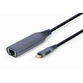 Gembird A-USB3C-LAN-01 hub de interfaz USB 3.2 Gen 1 (3.1 Gen 1) Type-C 1000 Mbit/s Negro, Gris