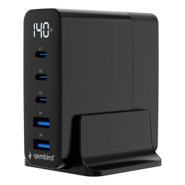 GEMBIRD - Gembird TA-UC-2A3C-PD140-01-BK cargador de dispositivo móvil Smartphone