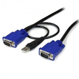 StarTech.com Cable KVM de 4,5m Ultra Delgado Todo en Uno VGA USB HD15 - 2 en 1 SVECONUS15