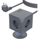 CoolBox CUBIK MAGNET 3 ENCHUFES CUBO MAGNETICO CON CARGA USB Y CABLE AC INTEGRADO