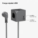 CoolBox CUBIK MAGNET 3 ENCHUFES CUBO MAGNETICO CON CARGA USB Y CABLE AC INTEGRADO