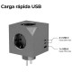 CoolBox CUBIK BASE 3 ENCHUFES CON CARGA USB C+A