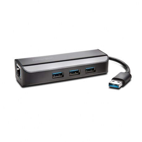 Kensington Adaptador UA3000E USB 3.0 Ethernet y hub de 3 puertos