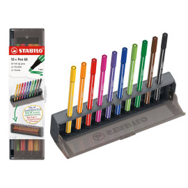 STABILO 6810-7 rotulador Medio Naranja, Marrón, Violeta, Negro, Ultramarine, Carmín, Amarillo