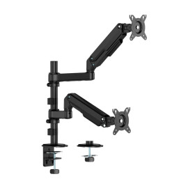 AISENS Soporte de Mesa Eco Contrapeso Giratorio e Inclinable Para Monitor/TV 9kg (3 Pivotes, 2 Brazos) de 17-32'', Negro