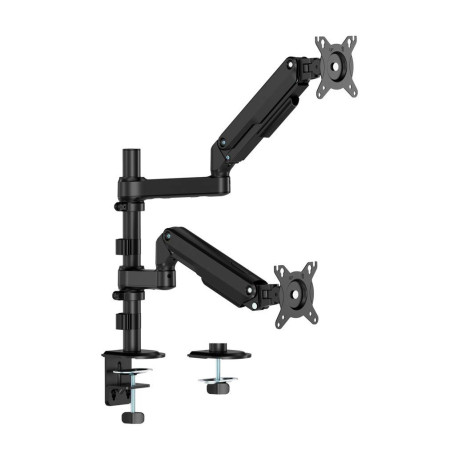 AISENS Soporte de Mesa Eco Contrapeso Giratorio e Inclinable Para Monitor/TV 9kg (3 Pivotes, 2 Brazos) de 17-32'', Negro