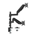 AISENS Soporte de Mesa Eco Contrapeso Giratorio e Inclinable Para Monitor/TV 9kg (3 Pivotes, 2 Brazos) de 17-32'', Negro