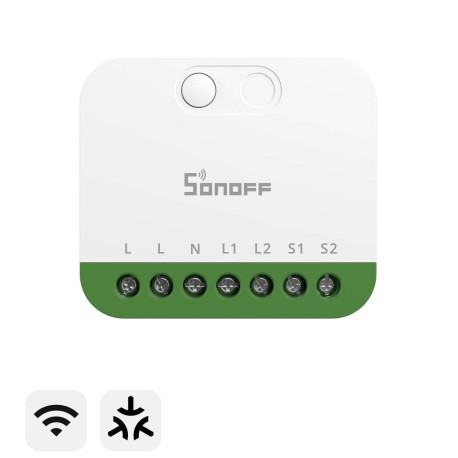 Sonoff MINI DUO Inalámbrico y alámbrico Blanco