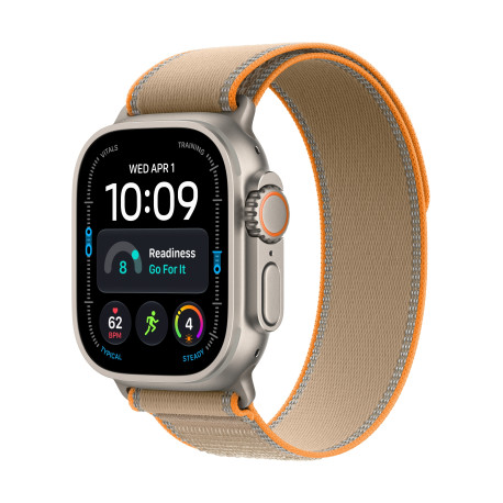 Watch Ultra 4 (GPS + Cellular) - Caja de titanio natural de 49 mm - Correa Loop Trail color arena - Talla M/L