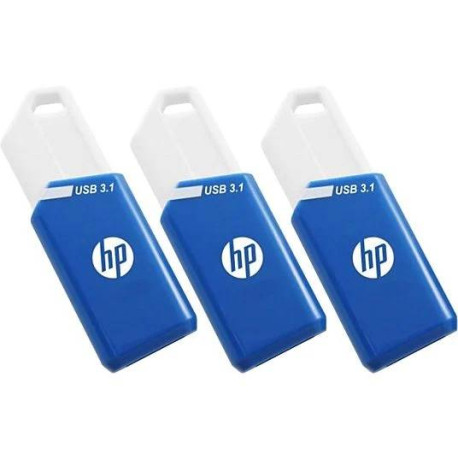HP X755W PACK x3 unidad flash USB 128 GB USB tipo A 3.2 Gen 1 (3.1 Gen 1) Azul, Blanco