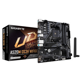GIGABYTE A520M DS3H WIFI6E Placa Base – Compatible con CPUs AMD Ryzen 5000