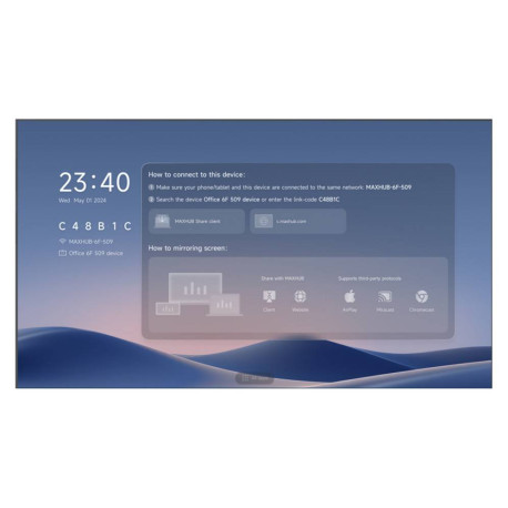 MAXHUB LP135F07 pantalla para sala de reuniones 3,43 m (135'') 1920 x 1080 Pixeles LED Wi-Fi 6 (802.11ax) Negro Bluetooth