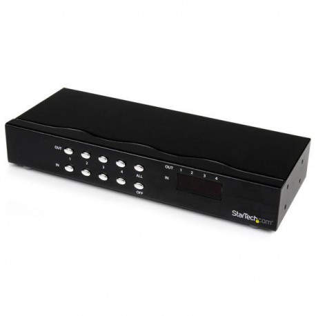 StarTech.com Conmutador Matrix VGA de 4 Puertos 4x4 con Audio - Switch Selector ST424MX