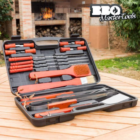MALETIN PARA BARBACOAS BBQ MASTER TOOLS (18 PIEZAS)