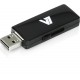 V7 Unidad de memoria flash USB 2.0 deslizante 8 GB, negra VU28GAR-BLK-2E
