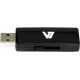 V7 Unidad de memoria flash USB 2.0 deslizante 8 GB, negra VU28GAR-BLK-2E