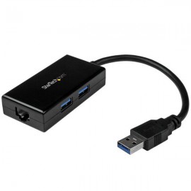 StarTech.com Adaptador de Red Ethernet Gigabit Externo USB 3.0 con Concentrador Incorporado de 2 Puertos USB USB31000S2H