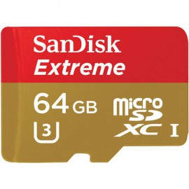 SANDISK 64GB Extreme microSDXC U3 Class 10 SDSQXNE-064G-GN6AA