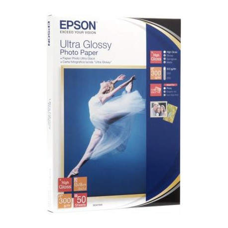 Epson Ultra Glossy Photo Paper, 130 x 180 mm, 300 g/mÂ², 50 hojas C13S041944