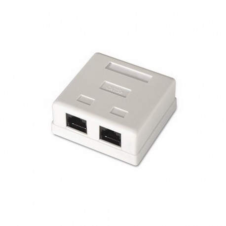 NANO CABLE ROSETA DE SUPERFICIE PARA RJ45 CAT.5E 2 TOMAS, BLANCO 10.21.1002