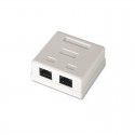 NANO CABLE ROSETA DE SUPERFICIE PARA RJ45 CAT.5E 2 TOMAS, BLANCO 10.21.1002