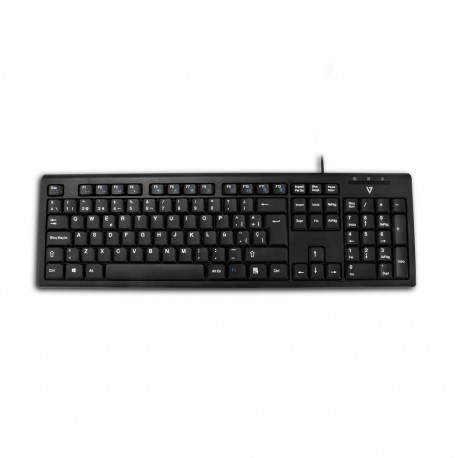 V7 J153313 USB + PS/2 QWERTY Español Negro CKU100SP