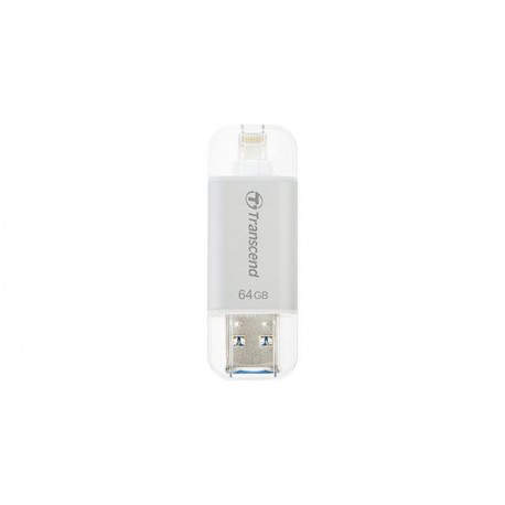 Transcend JetFlash JetDrive Go 300 64GB USB 3.0/Lightning Plata unidad flash USB TS64GJDG300S