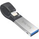 Sandisk SDIX30N-064G-GN6NN 64GB USB 3.0/Lightning Negro, Plata unidad flash USB SDIX30N-064G-GN6NN