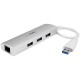 StarTech.com Hub Concentrador de 3 Puertos USB 3.0 con Adaptador de Red Ethernet Gigabit ST3300G3UA