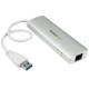 StarTech.com Hub Concentrador de 3 Puertos USB 3.0 con Adaptador de Red Ethernet Gigabit ST3300G3UA