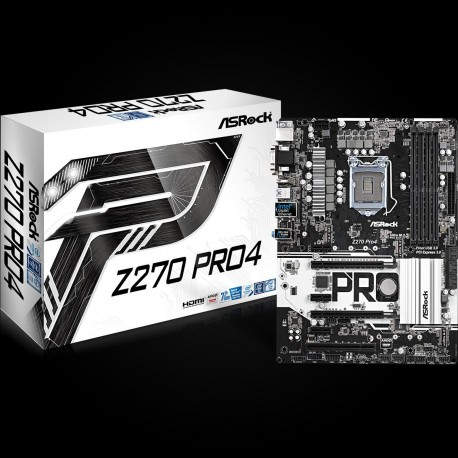 Asrock Z270 Pro4 Intel Z270 LGA 1151 (Socket H4) ATX 90-MXB3Q0-A0UAYZ
