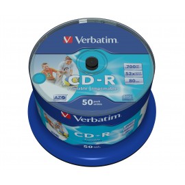 Verbatim CD-R AZO Wide Inkjet Printable 43438