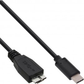 InLine USB C/USB Micro-B, 1 m 1m USB C Micro-USB B Negro 35721