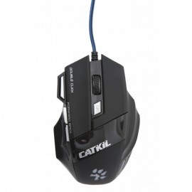 Catkil Alpha USB ?ptico 2400DPI Ambidextro Negro rat?n CTK024